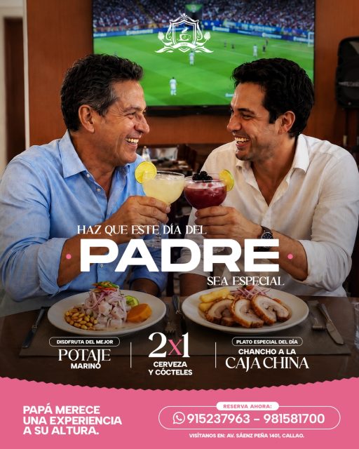 Haz que este Día del Padre sea verdaderamente especial... ¡celébralo como se merece en La Rosa de Sarón! 👨👦❤️
Este domingo ven a disfrutar con papá de:
🍲 El mejor Potaje Marino
🥩 Chancho a la Caja China — plato especial del día
🍺 2x1 en cervezas y cócteles
Todo en un ambiente único y elegante, perfecto para celebrar a ese hombre especial 🌹
¡Las mesas se agotan, reserva ya!
📍 Av. Sáenz Peña 1401, Callao
📲 915 237 963 / 981 581 700
#LaRosaDeSarón #DíaDelPadre #Almuerzos #RestauranteCallao